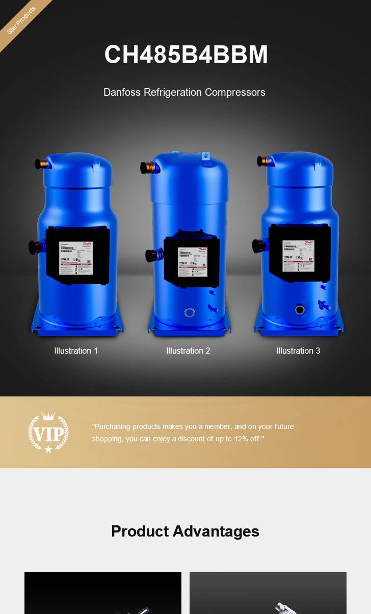 Danfoss Compressor CH485B4BBM, technical parameters pdf, structure diagram